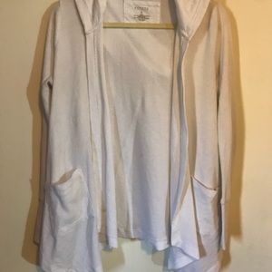 Hooded white cardigan